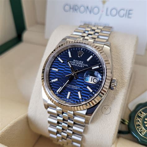 rolex bright blue fluted motif|rolex datejust oyster steel.